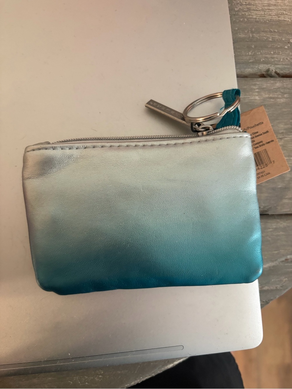 Starbucks Teal to Silver Gradient Card Pouch with Keyring - Picture 2 of 3